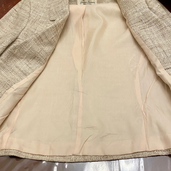 Vilano by Gerardo Livornese Vintage Cream Tweed Long Sleeve Lined Jacket Size 8 - Picture 9 of 13